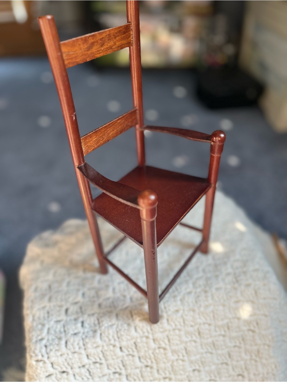 Vintage Style Wooden Armchair - Rich Mahogany Finish